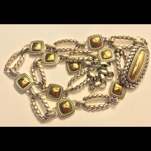 BRIGHTON SILVER & GOLD Tone Chain link belt Small